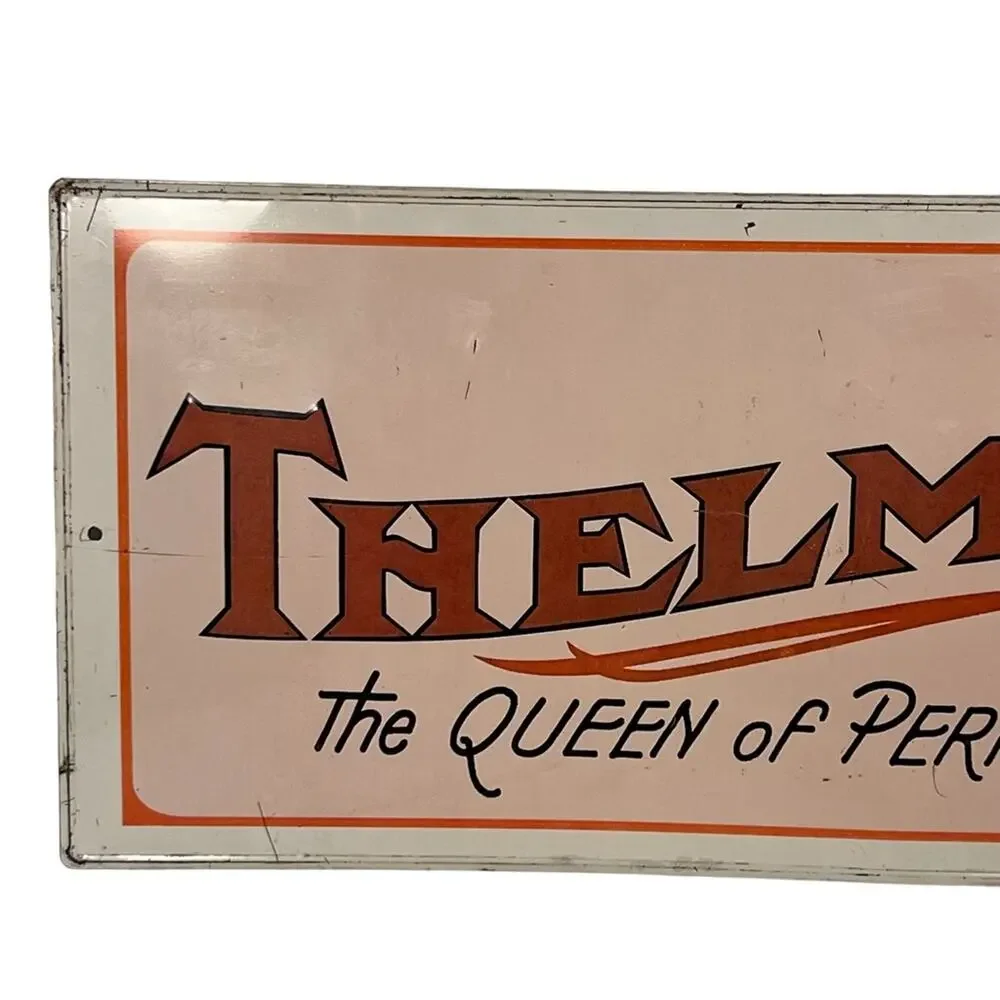 Thelma The Queen Of Perfumes Vintage 70s 80s Metal Sign Wall Decor Made In USA